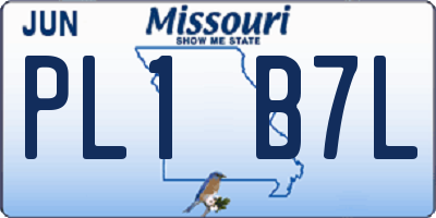 MO license plate PL1B7L