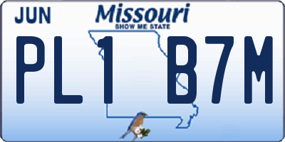MO license plate PL1B7M