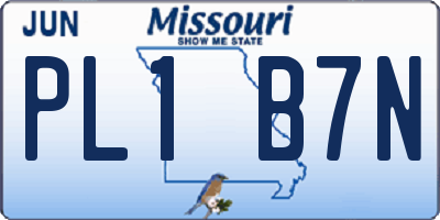 MO license plate PL1B7N