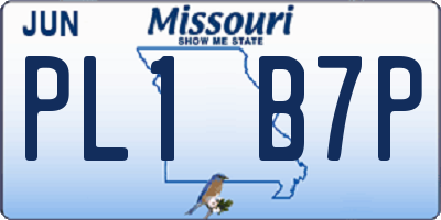 MO license plate PL1B7P