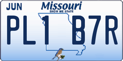 MO license plate PL1B7R