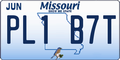MO license plate PL1B7T