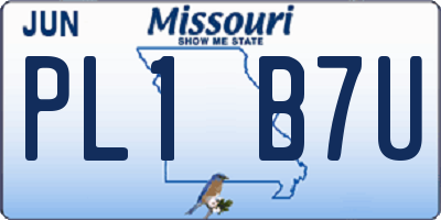 MO license plate PL1B7U