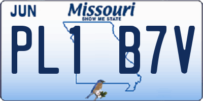 MO license plate PL1B7V