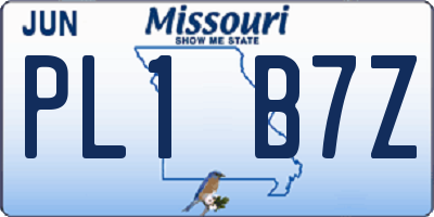 MO license plate PL1B7Z