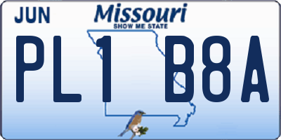 MO license plate PL1B8A