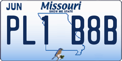 MO license plate PL1B8B
