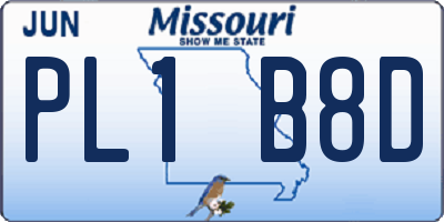 MO license plate PL1B8D