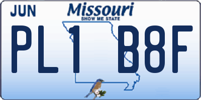 MO license plate PL1B8F