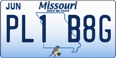 MO license plate PL1B8G