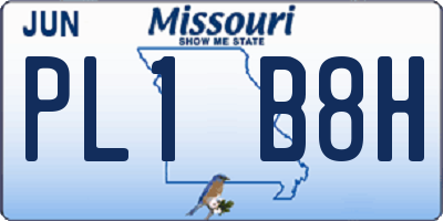 MO license plate PL1B8H