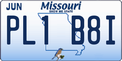 MO license plate PL1B8I