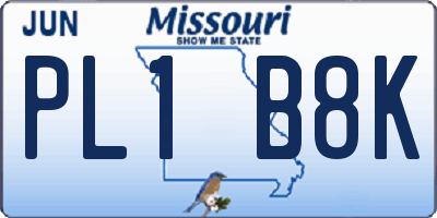 MO license plate PL1B8K