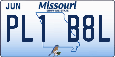 MO license plate PL1B8L