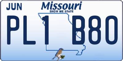MO license plate PL1B8O