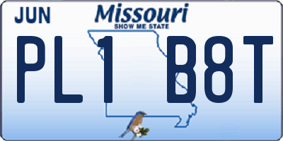 MO license plate PL1B8T
