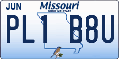 MO license plate PL1B8U