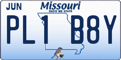 MO license plate PL1B8Y