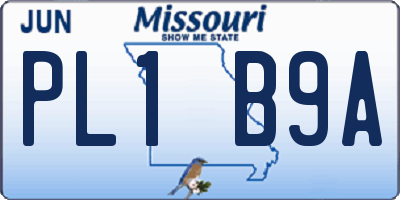 MO license plate PL1B9A