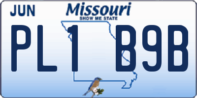 MO license plate PL1B9B