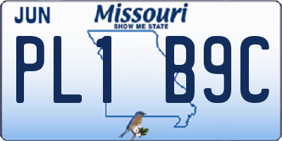 MO license plate PL1B9C
