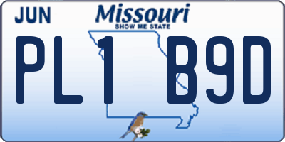 MO license plate PL1B9D