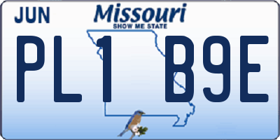 MO license plate PL1B9E