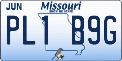 MO license plate PL1B9G