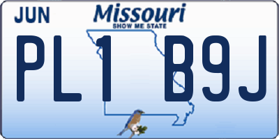 MO license plate PL1B9J