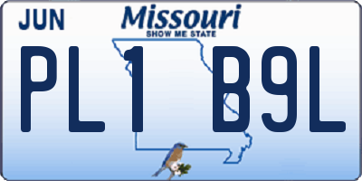 MO license plate PL1B9L