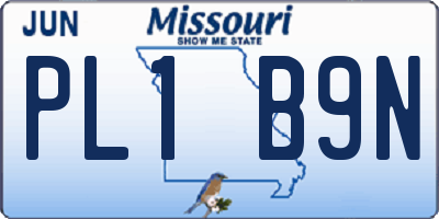 MO license plate PL1B9N