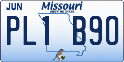 MO license plate PL1B9O