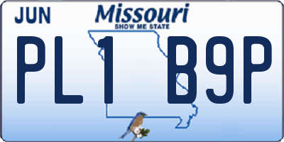 MO license plate PL1B9P
