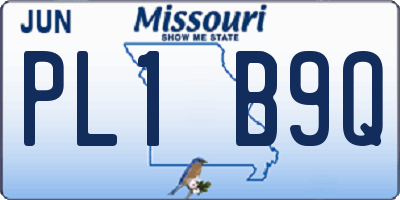 MO license plate PL1B9Q