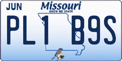 MO license plate PL1B9S