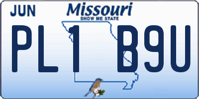 MO license plate PL1B9U