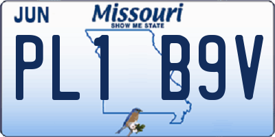 MO license plate PL1B9V