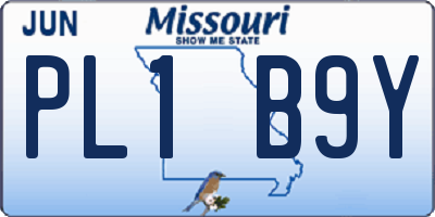 MO license plate PL1B9Y