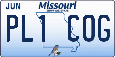 MO license plate PL1C0G