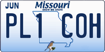 MO license plate PL1C0H