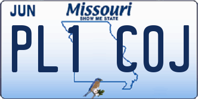 MO license plate PL1C0J