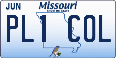 MO license plate PL1C0L