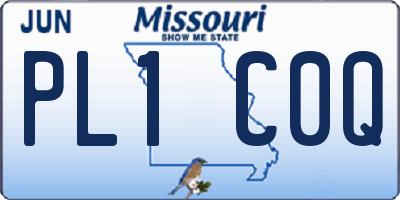 MO license plate PL1C0Q