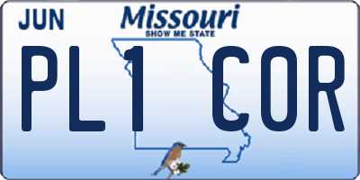 MO license plate PL1C0R