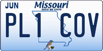 MO license plate PL1C0V