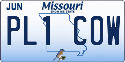 MO license plate PL1C0W