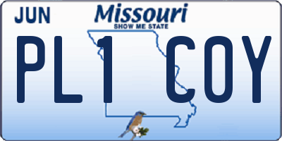 MO license plate PL1C0Y