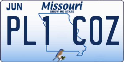MO license plate PL1C0Z