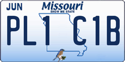 MO license plate PL1C1B