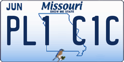 MO license plate PL1C1C